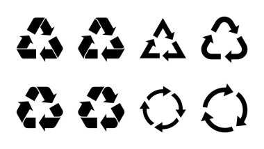 Geri dönüşüm simgesi seti. Vektör simgesi geri dönüşümü.
