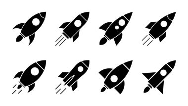 Roket ikonu hazır. Başlangıç simgesi vektörü. 