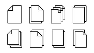 Belge simgesi ayarlandı. Kağıt ikonu. Dosya Simgesi