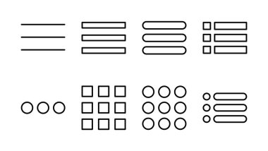 Menü Simgesi ayarlandı. Web menü simgesi. Hamburger menüsü sembolü