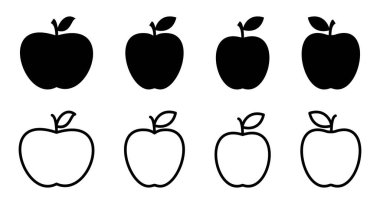 Elma simgesi seti. Elma vektör simgesi. Web tasarımınız için elma sembolleri