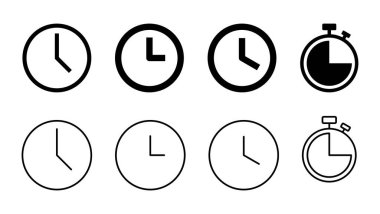 Saat simgesi ayarlandı. Zaman simgesi vektörü. simge simgesini izle