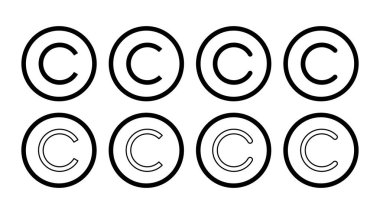 Telif hakkı simgesi seti. telif hakkı sembolleri