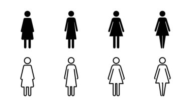 Dişi simge seti. kadın simge vektörü