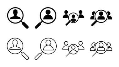 Simge kiralama seti. Arama işi boşluk simgesi. İnsan kaynakları konsepti. İşe alım.