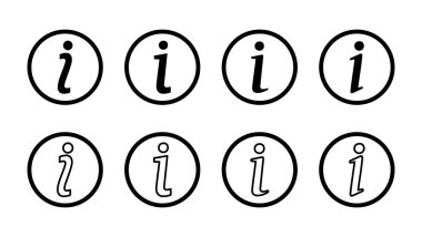 Bilgi simgesi simgesi ayarlandı. ikon vektörü hakkında. Faq simgesi