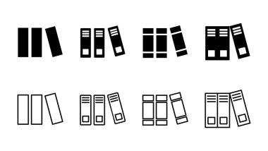 Kütüphane simgesi ayarlandı. eğitim simgesi vektörü