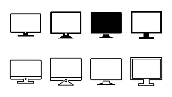 Набор значков компьютера. вектор значков монитора компьютера.