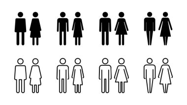 Erkek ve kadın ikonu seti. erkek ve kadın sembolü