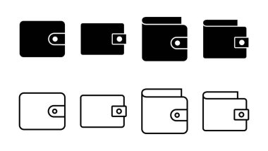 Cüzdan simgesi ayarlandı. cüzdan vektör simgesi