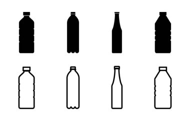 Şişe simgesi seti. şişe vektör simgesi