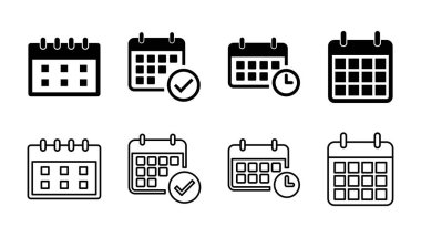 Takvim simgesi ayarlandı. Takvim sembolü. takvim vektör simgesi