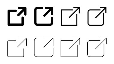 Dış bağlantı simgesi seti. bağlantı simgesi vektörü. hiper bağlantı sembolü