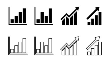 Büyüyen grafik simgesi seti. Grafik simgesi. diyagram simgesi