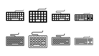 Klavye simgesi ayarlandı. Klavye vektör sembolü