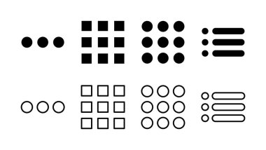 Menü Simgesi ayarlandı. Web menü simgesi. Hamburger menüsü sembolü