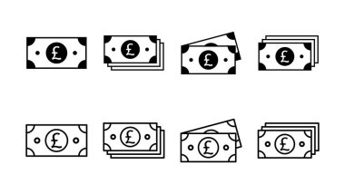 Para simgesi ayarlandı. Para vektörü simgesi. 
