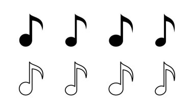Müzik ikonu seti. nota simgesi vektörü