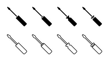 Tornavida simgesi seti. Araç simgesi vektörü