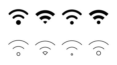 Karı simgesi seti. Sinyal vektör simgesi. Kablosuz simge vektörü