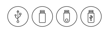 Usb simgesi ayarlandı. Flash disk simgesi vektörü
