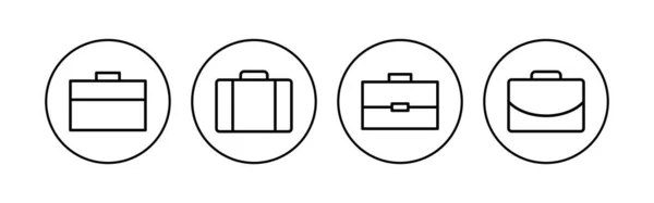 Portfölj Ikon Set Väskikon Bagagesymbol — Stock vektor