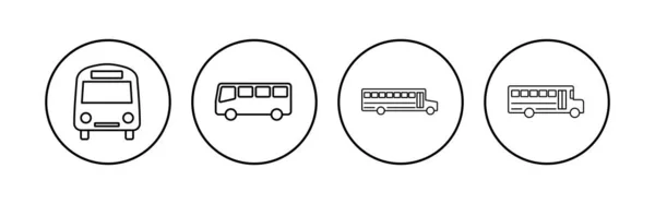 Bus Symbol Gesetzt Busvektorsymbol — Stockvektor