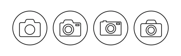 Camera Icoon Ingesteld Fotocamera Icoon Camera Fotografie Icoon — Stockvector