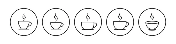 Set Iconos Taza Café Taza Vector Icono Café — Archivo Imágenes Vectoriales