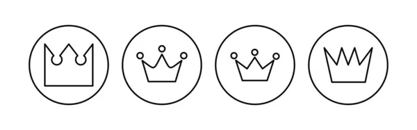 Ensemble Icônes Couronne Couronne Icône Vectorielle — Image vectorielle