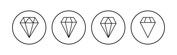 Diamantikon Set Diamant Pärlor Vektor Ikon — Stock vektor