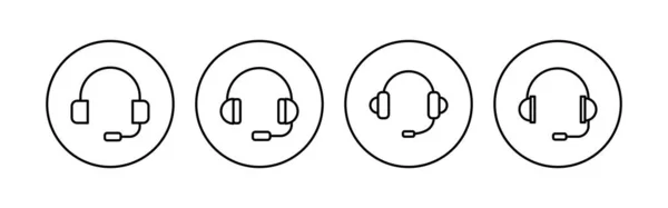 Kopfhörer Icon Gesetzt Symbole Für Das Headset — Stockvektor
