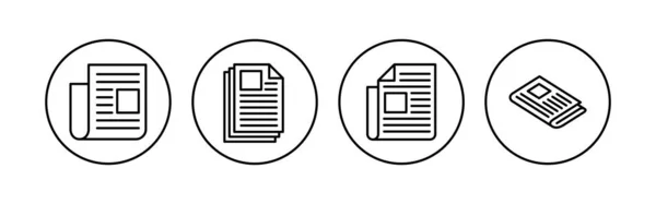 Gazete Simgesi Seti Haber Kağıdı Vektör Işareti — Stok Vektör
