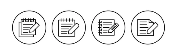 アイコンセット メモ帳アイコンベクター — ストックベクタ