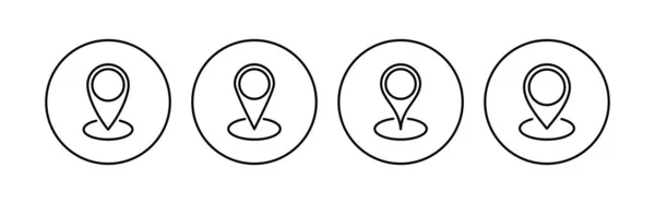 Pin Pictogram Ingesteld Locatie Icoon Vector Doelpictogram Kaartpin — Stockvector