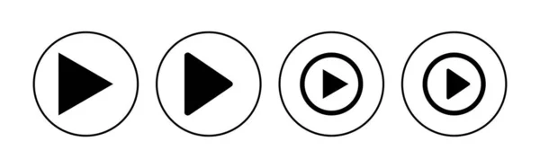 Speel Icoon Set Afspeelknop Vectorpictogram — Stockvector