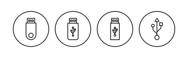 Usb simgesi ayarlandı. Flash disk simgesi vektörü