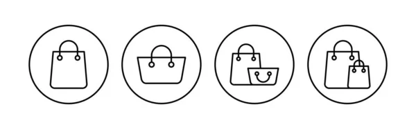 购物袋图标设置 购物图标向量 — 图库矢量图片