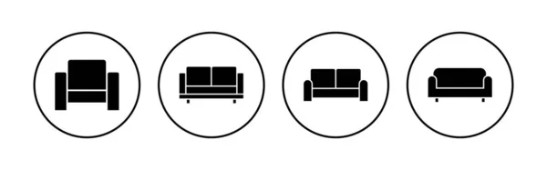 Conjunto Ícones Sofá Ícone Sofá Ilustração —  Vetores de Stock