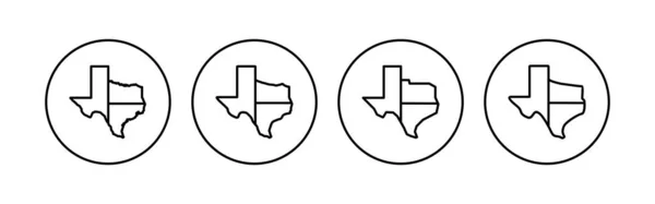 Teksański Zestaw Ikon Symbol Znaku Teksasu — Wektor stockowy