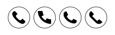Simge seti. Telefon simgesi vektörü. Telefon simgesi vektörü. Bizimle irtibata geç 