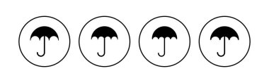 Şemsiye simgesi seti. şemsiye işareti simgesi