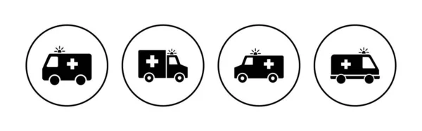 救急車のアイコンセット 救急車のトラックのアイコンベクトル 救急車 — ストックベクタ