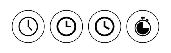 Klok Pictogram Ingesteld Tijdicoon Vector Horloge Pictogram Symbool — Stockvector