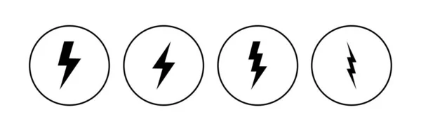 Conjunto Iconos Lightning Vector Icono Eléctrico Icono Poder Señal Energía — Archivo Imágenes Vectoriales