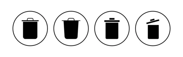 Çöp Simgesi Seti Çöp Kutusu Simgesi Simge Vektörünü Sil Çöp — Stok Vektör