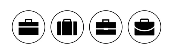 Conjunto Iconos Del Maletín Icono Maleta Símbolo Equipaje — Archivo Imágenes Vectoriales