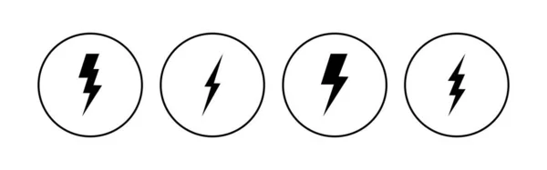 Lightning Icoon Ingesteld Elektrische Icoon Vector Kracht Icoon Energieteken — Stockvector