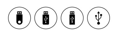 Usb simgesi ayarlandı. Flash disk simgesi vektörü