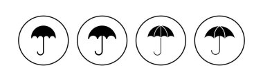 Şemsiye simgesi seti. şemsiye işareti simgesi